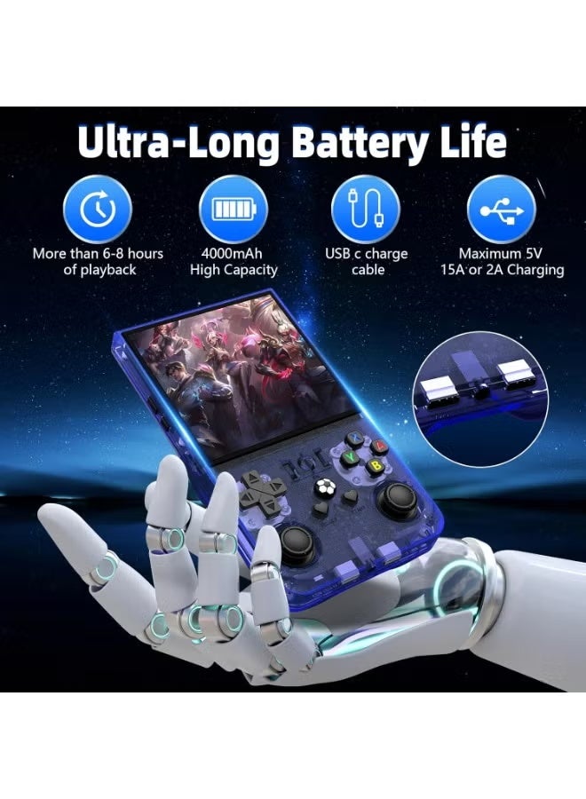 TIGER R36MAX Retro Handheld Game Console, Blue, 3000+ Built-In Classic Games, HD Display, Long-Lasting Rechargeable Battery, Multi-Emulator Support, Portable Gaming Device for Kids & Adults - Image 3