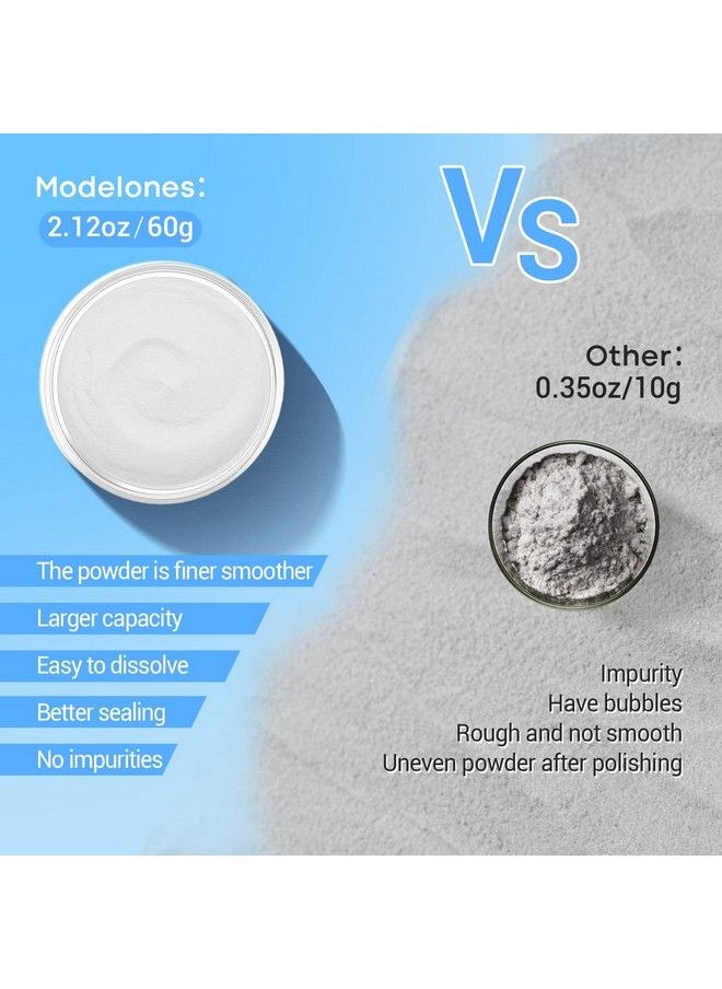modelones - Acrylic Powder 2.12Oz Clear Acrylic Powder Professional Acrylic Nail Powder For Nail Extension French Nail Art 3D Flowers Nail Carving Beginnerfriendly And Longlasting No Nail Lamp Needed - Image 1