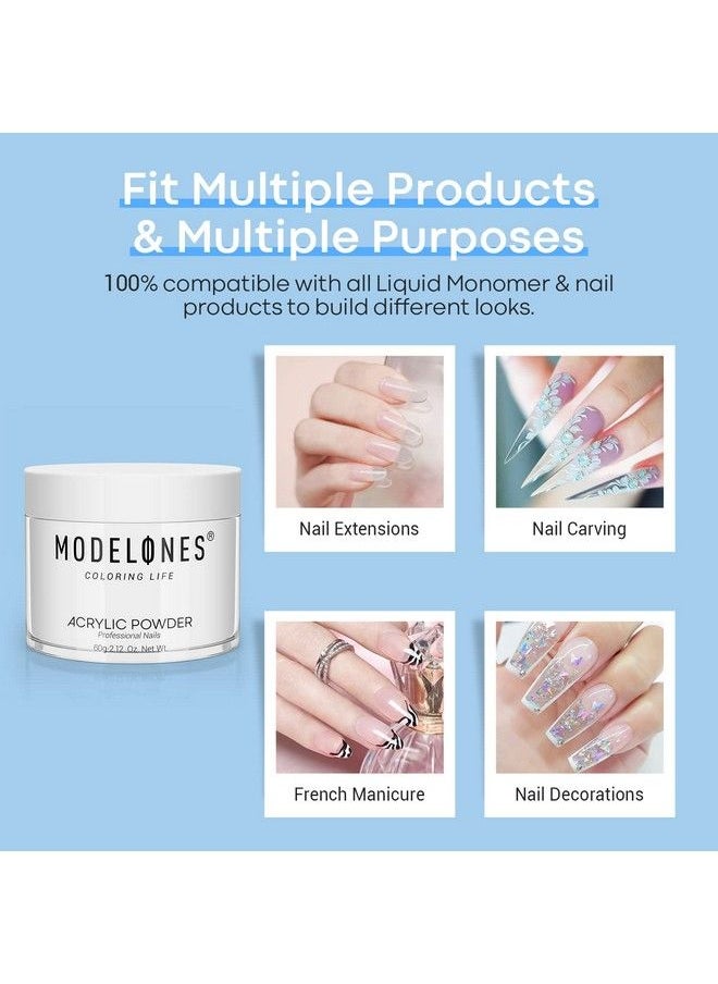 modelones Acrylic Powder 2.12Oz Clear Acrylic Powder Professional Acrylic Nail Powder For Nail Extension French Nail Art 3D Flowers Nail Carving Beginnerfriendly And Longlasting No Nail Lamp Needed  - Image 5