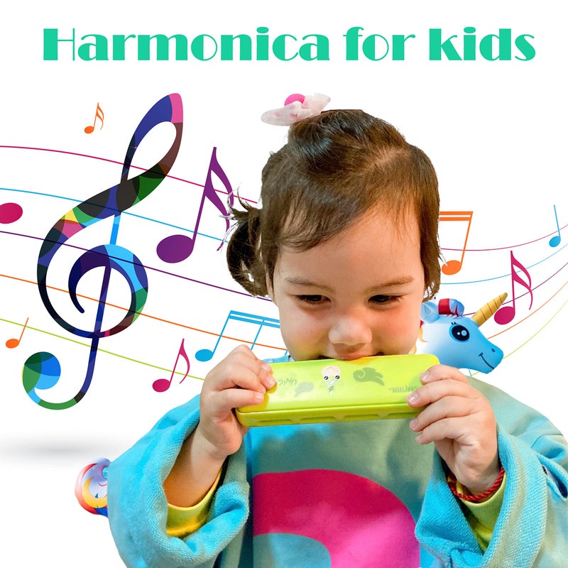 Crafteem Color Blues Harmonica, Key of C for Kids, Children, Toddler and Beginners,10 Hole 20 Tones Musical Instrument Toy Gift - Image 2