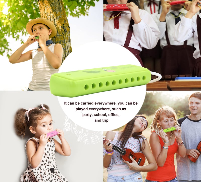 Crafteem Color Blues Harmonica, Key of C for Kids, Children, Toddler and Beginners,10 Hole 20 Tones Musical Instrument Toy Gift - Image 5