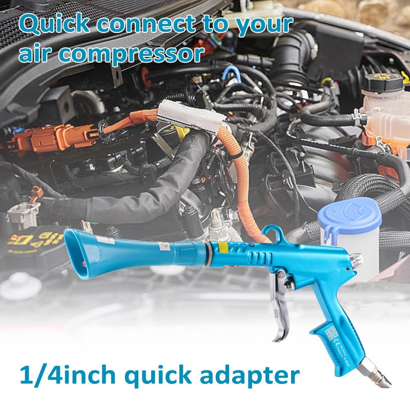 Car Cleaning Air Blow: Blue, Powerful High-pressure Airflow, Adjustable Pressure - Versatile Interior Cleaner for Professional Detailers DIY Enthusiasts Car Interiors Vents Carpets Dashboards - Image 2