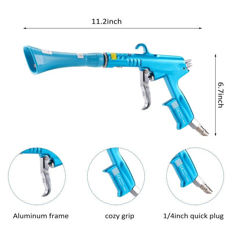 Car Cleaning Air Blow: Blue, Powerful High-pressure Airflow, Adjustable Pressure - Versatile Interior Cleaner for Professional Detailers DIY Enthusiasts Car Interiors Vents Carpets Dashboards - Image 5