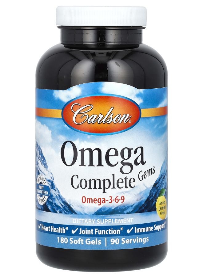 Omega Complete Gems Omega-3-6-9 Natural Lemon 180 Soft Gels