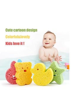 SYOSI 4 Pack Premium Bath Sponge Bath Foam Rub Shower Sponge Soft Cotton Scrubber Bath Brush Rubbing Towel for Toddler Infant Newborn Great for Sensitive Skin  - Image 2
