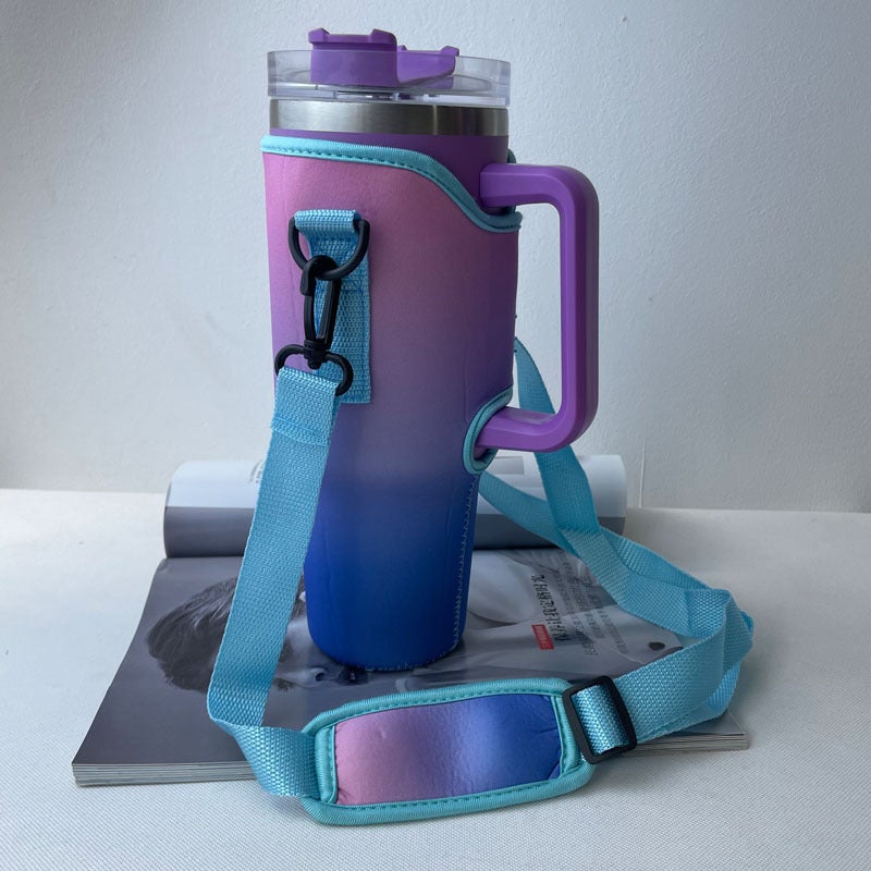 Spot Whole Hot Selling 40oz Ice Cup Cover Portable Car Neoprene Hand-Held Car Cup Cover(Gradient purple) - Image 1