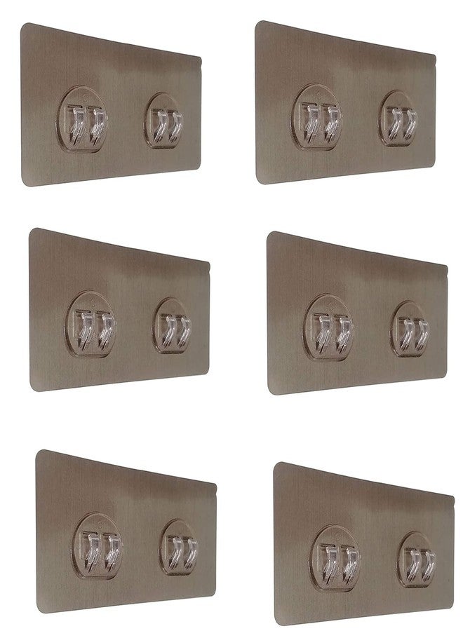 Glitzn Magic Plastic Self Adhesive Sticker Wall Hook Multi-Surface Hooks for Hanging Bathroom Self Corner Shelves Heavy Duty Hook (Standard, 6, Count) - Image 1