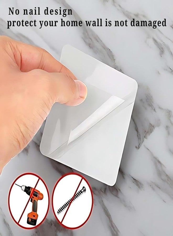 Glitzn Magic Plastic Self Adhesive Sticker Wall Hook Multi-Surface Hooks for Hanging Bathroom Self Corner Shelves Heavy Duty Hook (Standard, 6, Count) - Image 3