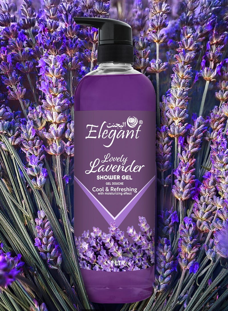 Elegant 6-Pieces Lavender Shower Gel 1 Liter - Image 2