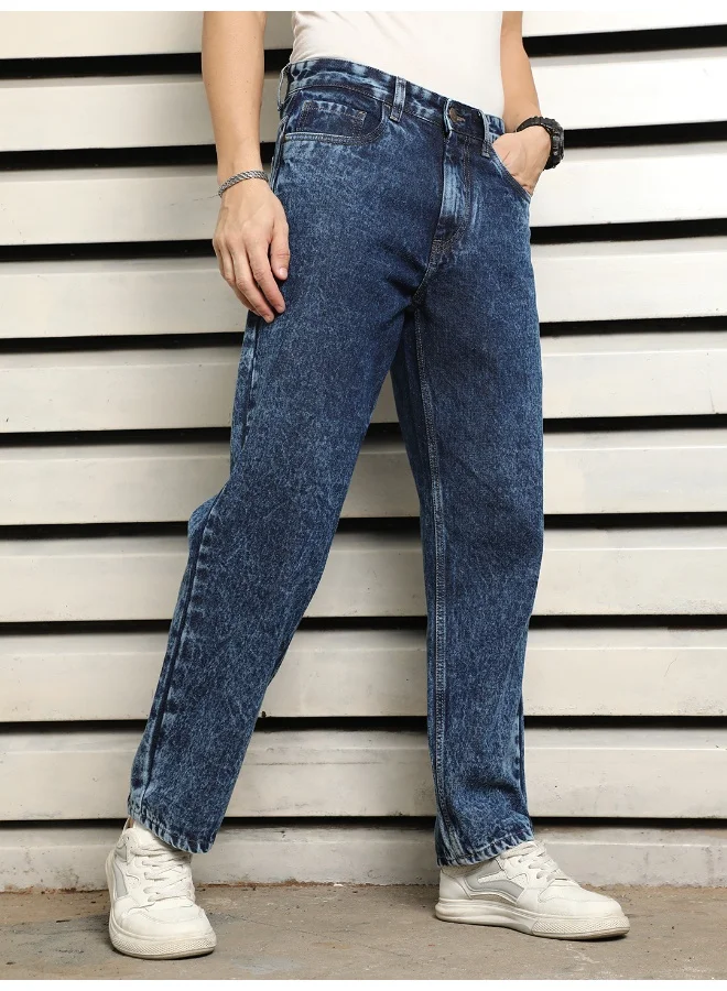 HIGH STAR Men’s Wide Leg Indigo Jeans – Comfortable and Casual