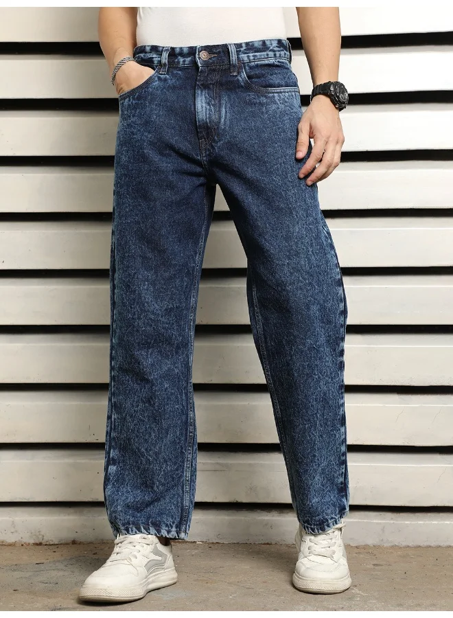 HIGH STAR Men’s Wide Leg Indigo Jeans – Comfortable and Casual