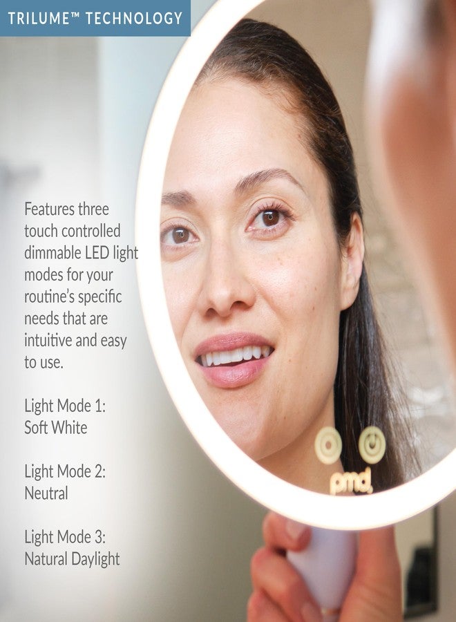 PMD Beauty مرآة مكياج LED من PMD Beauty Reflect Pro مع أضواء - تقنية TriLume - مرآة تجميل محمولة - ثلاثة أوضاع، دوران 360°، تكبير 5X، جاهزة للسفر - Image 4