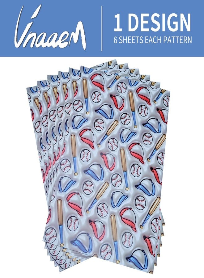 Vnaaem 3D Effect Baseball Wrapping Paper 6 Pc White Gift Wrap Boys Birthday Sport Design for Kids Girls Birthday Party Baby Shower Holiday 19.6 X27.8Inch - Image 4