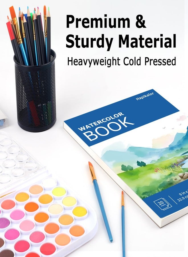 Hapikalor Watercolor Pad, 9"x12", 140 lb / 300 GSM, Artist Paper for Adults and Students, 20 Sheets, Blue - Image 4