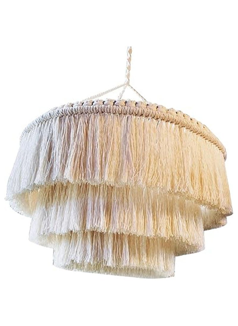 General Macramé hanging lamp, modern handmade fabric, with tassels, bohemian style, for bedroom, room, home, office, restaurant, 30 x 40 cm  - Image 1