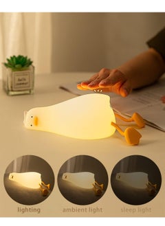 RATSAW LED Lying Flat Duck Night Light 3 Level Dimmable Nursery Nightlight Warm Light Silicone Rechargeable Nursery Nightlight Bedside Touch Lamp for Breastfeeding Room Decor  - Image 2