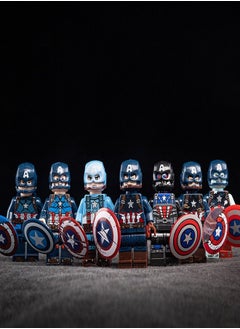 Generic 8 Pieces Figures Captain America, Superheroes Blocks, Cartoon Shaped Educational Toys for Kids, Blocks -  - Image 1