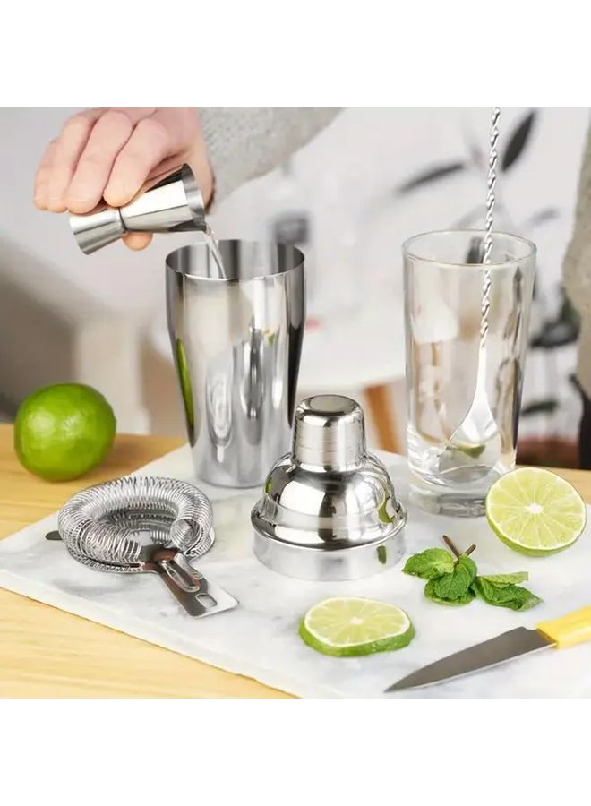 Professional 4 Piece Stainless Steel Cocktail Shaker Set With Built In Strainer And Jigger - Image 4