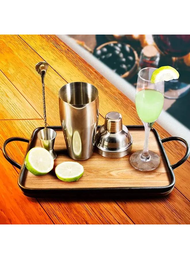 Professional 4 Piece Stainless Steel Cocktail Shaker Set With Built In Strainer And Jigger - Image 5