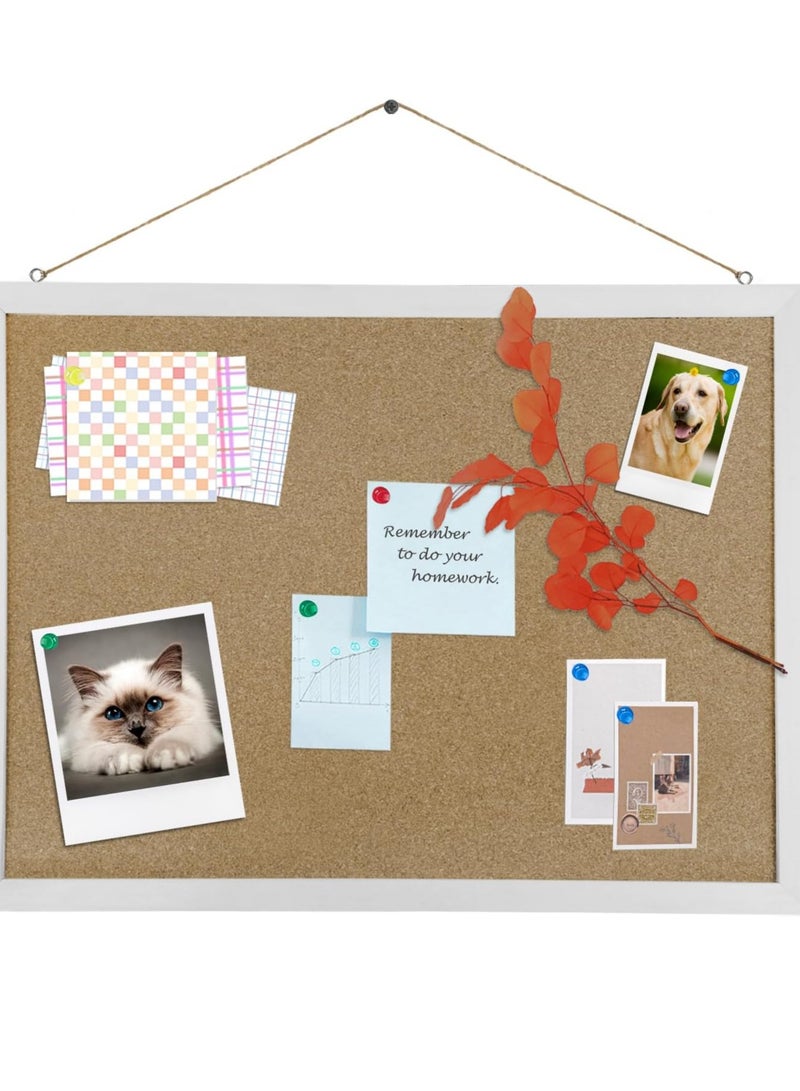 Bukela 16” x 24” Cork Boards for Walls with Wooden Frame 1pack, Double Sided Office Board for Wall Organizer, Bulletins Board Decorative Hanging Pin Board for School, Home & Office, Notice Board Memo Board - Image 1