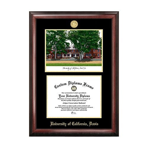 Campus Images NCAA UC Davis Aggies Gold Embossed Diploma Frame with Lithograph Multicolor One Size - Image 1