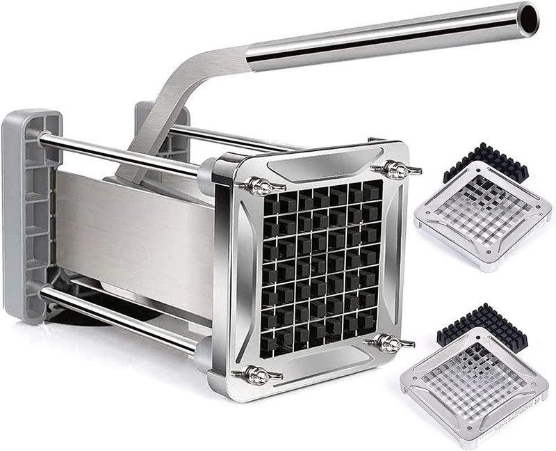 Chip Cutter Sopito Professional Potato Chipper Stainless Steel with 12 Inch and 38 Inch French Fries Cutter Replacement Blades for Home and Commercial Use