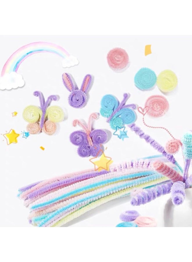 200PCS Pipe Cleaners, Chenille Stems, Multi-Color Pipe Cleaners Craft, Fuzzy Sticks Craft Supplies, Arts and Crafts for Creative Handmade DIY Project Decorations（7 Macaron Colors) - Image 3