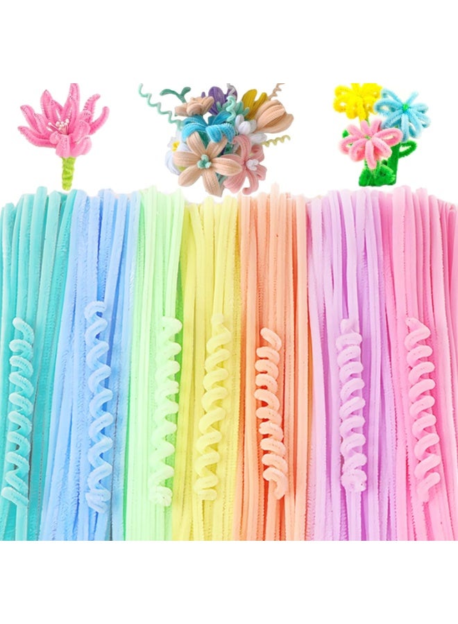 200PCS Pipe Cleaners, Chenille Stems, Multi-Color Pipe Cleaners Craft, Fuzzy Sticks Craft Supplies, Arts and Crafts for Creative Handmade DIY Project Decorations（7 Macaron Colors) - Image 1