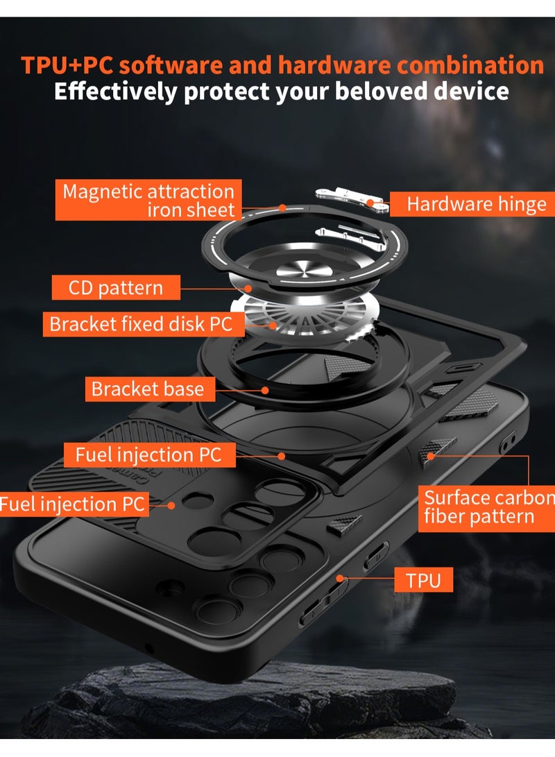 Case Cover Shock Resistant Protect Camera TPU + PC Compatible with Samsung Galaxy A36/A56 (Black) - Image 2