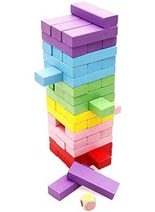 Colorful Wooden Tumbling Tower Blocks Family Game and Children Educational toy 