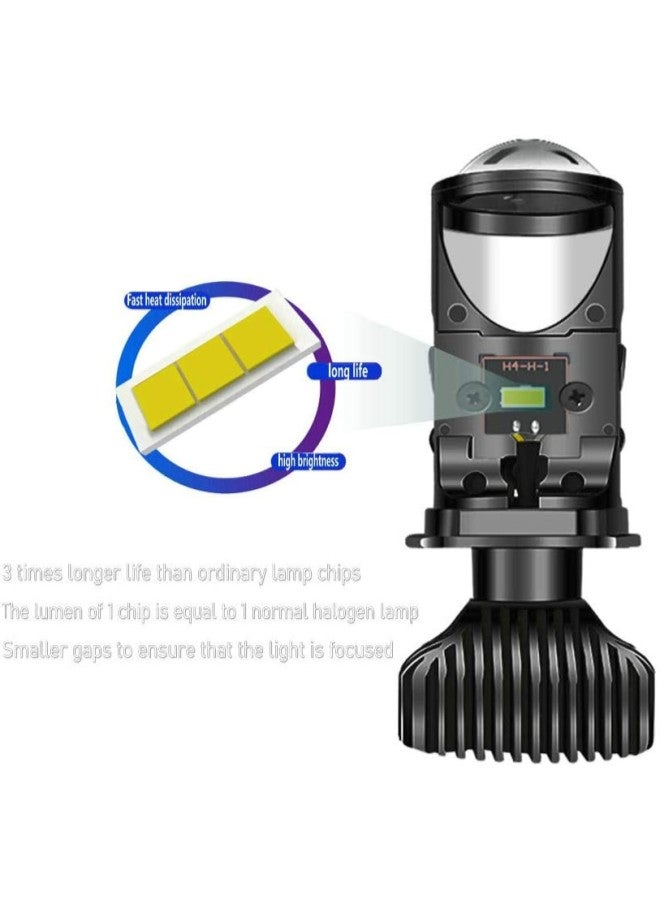 klarako 1 Pair 45W H4 9003 Bi LED Projector LED Headlight Lens Canbus Headlamp Retrofit High Low Beam Solve Astigmatism Problem 35W 5500K 8000LM Car Motorcycle  - Image 2