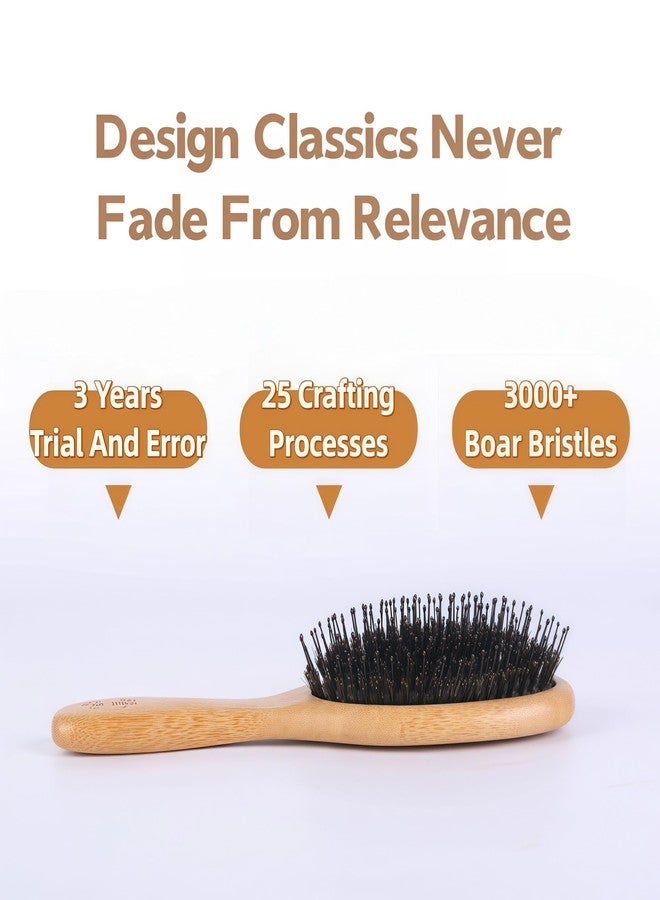 Klabelle Hair Brush - Boar Bristle Hair Brushes for Women men, Paddle Boar Nylon Bristle Hairbrush for Thick Curly Thin Long Wet Dry Hair, Smoothing Massage Detangling, Adds Shine & Health(Rectangle) - Image 4