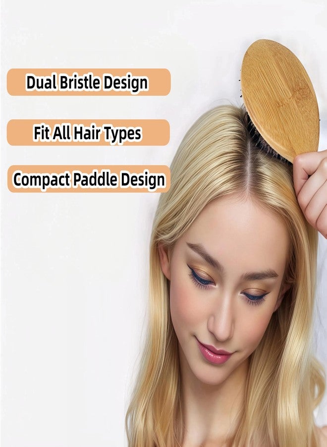 Klabelle Hair Brush - Boar Bristle Hair Brushes for Women men, Paddle Boar Nylon Bristle Hairbrush for Thick Curly Thin Long Wet Dry Hair, Smoothing Massage Detangling, Adds Shine & Health(Rectangle) - Image 3