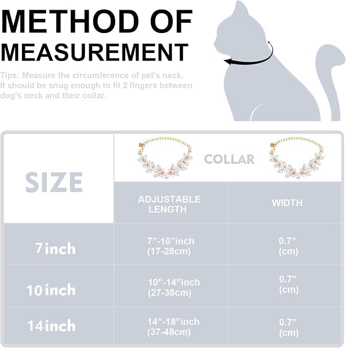 HOWWFALY Dog Cat Rhinestone Collars with Paw Crystal Diamonds Gold Collars Necklace Adjustable Collar Dog Chain Cat Diamonds Princess Pet Collar (White, L) - Image 2