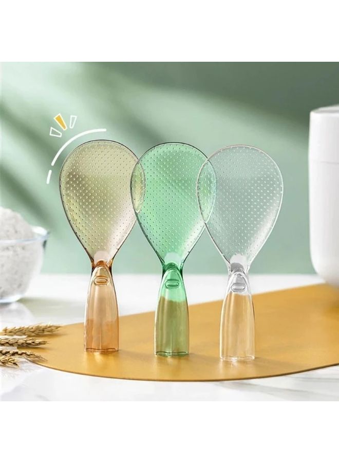 Green Non Stick Rice Spoon Ergonomic Handle Heavy Duty Plastic Kitchen Utensil Wide Opening Easy Scoop - Image 5