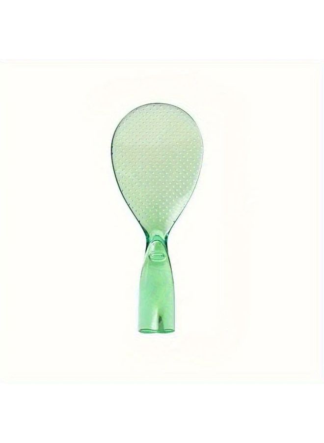 Green Non Stick Rice Spoon Ergonomic Handle Heavy Duty Plastic Kitchen Utensil Wide Opening Easy Scoop - Image 1