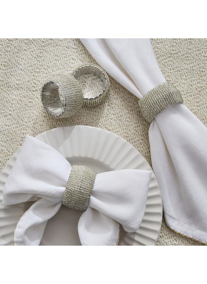 Home Box Blaze Beaded 4-Piece Napkin Rings Set 5 X 5 Cm  - Image 1
