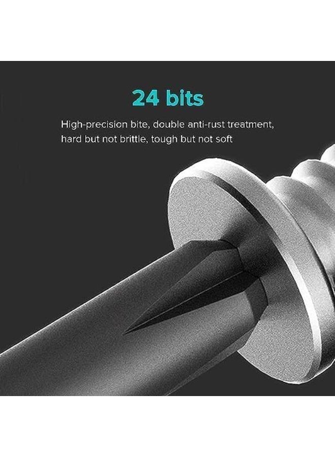 CAZADORA Precision Screwdriver Set — 24-in-1 Professional Multi-Function Magnetic Repair Toolkit for Electronics & Devices • Mini Pocket Repair Kit for iPhone, Samsung & Android Smartphones, Laptops, Tablets, Game Consoles, Watches & Eyeglasses • High-Precision Metal Bits & Magnetic Driver • Durable Dark Gray Compact Case • Ideal for Home, Office & On-the-go Repairs • Includes 24 precision bits (Phillips, Flat, Torx, Pentalobe, Tri-wing, Hex & more), Magnetic Bit Holder, Extension Rod & Portable Organizer • Lightweight 200 g • Perfect for DIY, Technicians, Mobile Repair Shops, Students & Travellers in KSA — Reliable, Accurate, Anti-Slip Design, Screw Retention Magnetism for Fast, Safe Assembly & Disassembly. - Image 5