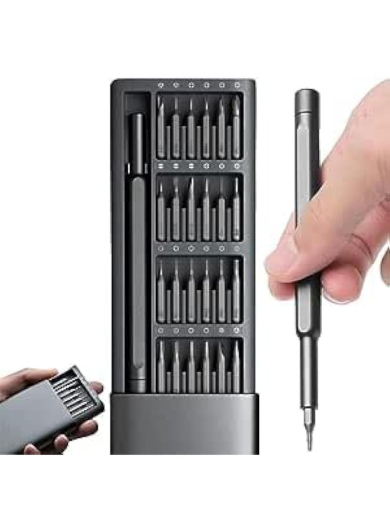 CAZADORA Precision Screwdriver Set — 24-in-1 Professional Multi-Function Magnetic Repair Toolkit for Electronics & Devices • Mini Pocket Repair Kit for iPhone, Samsung & Android Smartphones, Laptops, Tablets, Game Consoles, Watches & Eyeglasses • High-Precision Metal Bits & Magnetic Driver • Durable Dark Gray Compact Case • Ideal for Home, Office & On-the-go Repairs • Includes 24 precision bits (Phillips, Flat, Torx, Pentalobe, Tri-wing, Hex & more), Magnetic Bit Holder, Extension Rod & Portable Organizer • Lightweight 200 g • Perfect for DIY, Technicians, Mobile Repair Shops, Students & Travellers in KSA — Reliable, Accurate, Anti-Slip Design, Screw Retention Magnetism for Fast, Safe Assembly & Disassembly. - Image 1