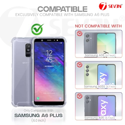 7-Seven 7SEVEN® Back Cover for Samsung Galaxy A6 Plus Transparent Mobile Back Case Shock Proof Design Camera Edges Protection Crystal Clear Phone Case Silicon Soft TPU and Flexible Bumper Phone Cover - Image 2