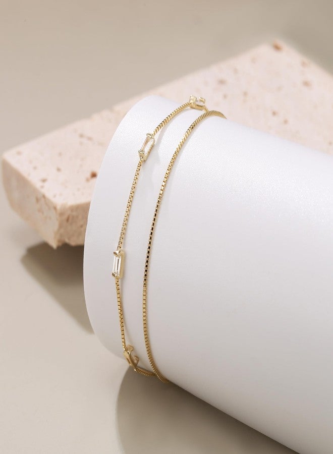 FANZE Birthstone Bracelets for Women Gold Layerd Link Bracelets 925 Sterling Sliver Cubic Zircon April Jewelry Gift for Birthday Anniversary Chrismas - Image 4