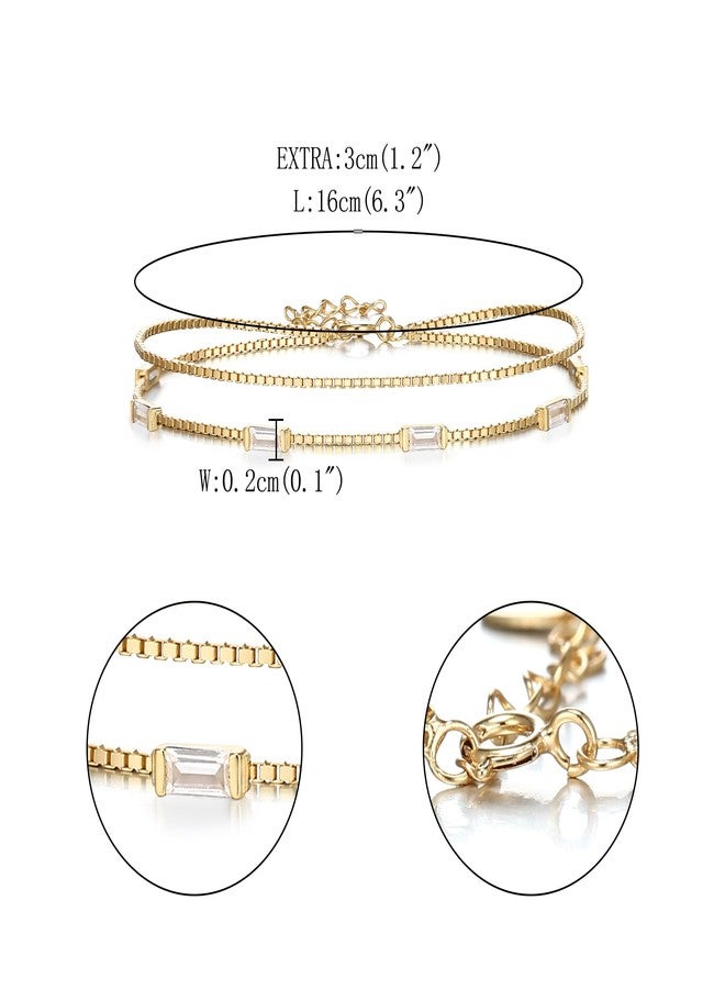FANZE Birthstone Bracelets for Women Gold Layerd Link Bracelets 925 Sterling Sliver Cubic Zircon April Jewelry Gift for Birthday Anniversary Chrismas - Image 5