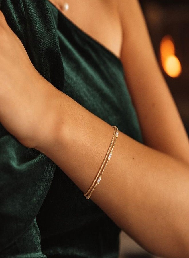 FANZE Birthstone Bracelets for Women Gold Layerd Link Bracelets 925 Sterling Sliver Cubic Zircon April Jewelry Gift for Birthday Anniversary Chrismas - Image 3