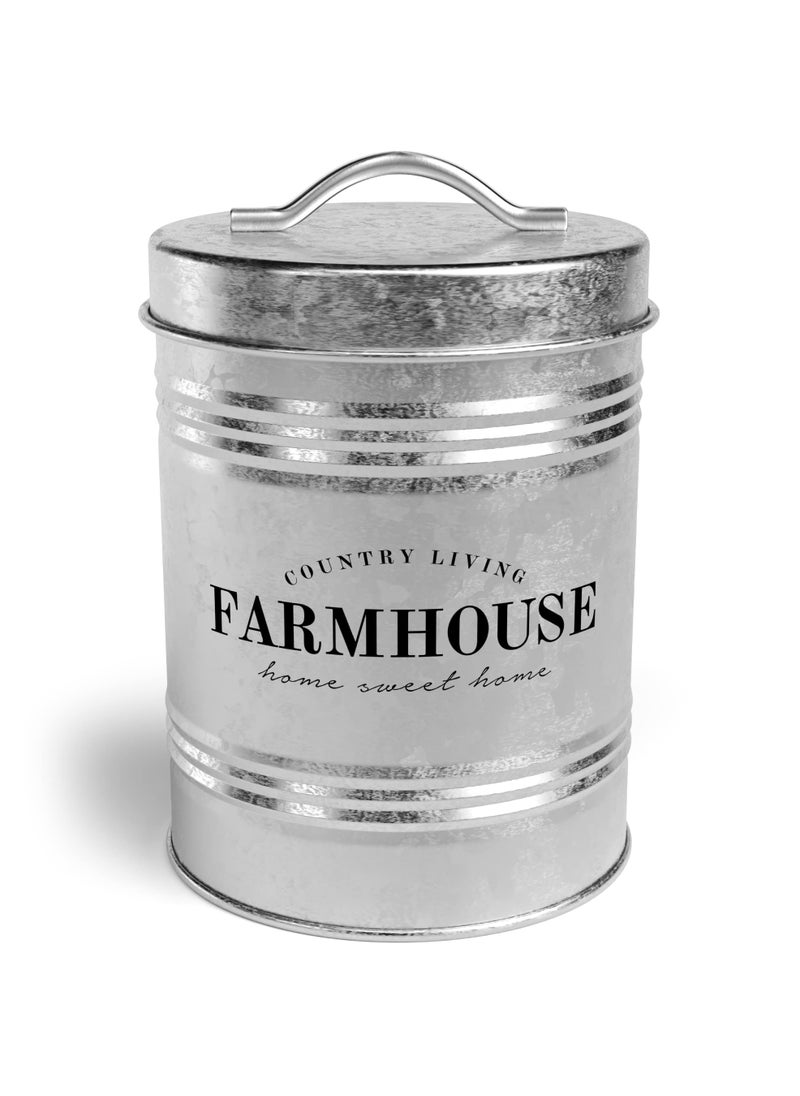 Amici Home Amici Home Farmhouse Galvanized Canister  Dry Food Storage Container  Airtight Lid  76 Oz Capacity  Farmhouse Dcor  Rustic Metal Canister for Kitchen Countertop 