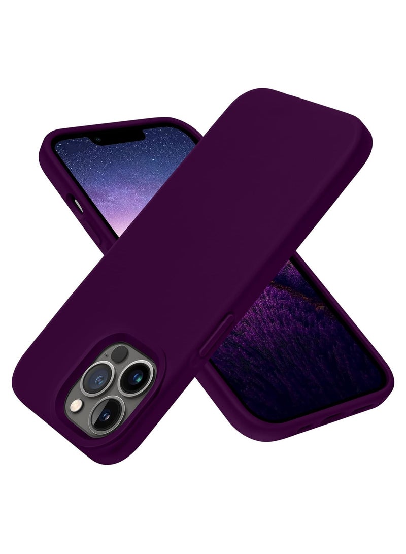 Silicone Case Compatible with iPhone 13 Pro Max, Slim Liquid Silicone, Layers of Soft Gel Rubber Shockproof, Protective Phone Case Cover with TPU Lining Compatible With iPhone 13 Pro Max (Deep Purple) - Image 1