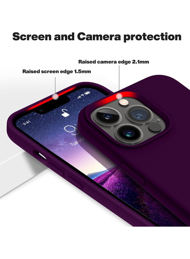 Silicone Case Compatible with iPhone 13 Pro Max, Slim Liquid Silicone, Layers of Soft Gel Rubber Shockproof, Protective Phone Case Cover with TPU Lining Compatible With iPhone 13 Pro Max (Deep Purple) - Image 3