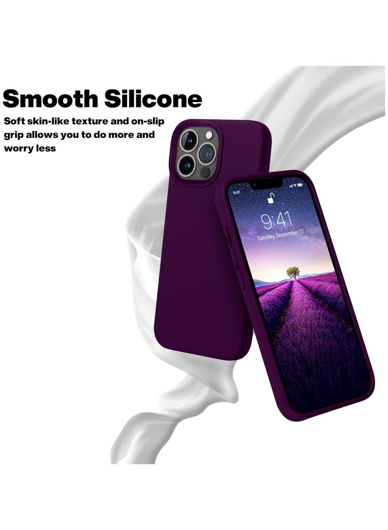 Silicone Case Compatible with iPhone 13 Pro Max, Slim Liquid Silicone, Layers of Soft Gel Rubber Shockproof, Protective Phone Case Cover with TPU Lining Compatible With iPhone 13 Pro Max (Deep Purple) - Image 5