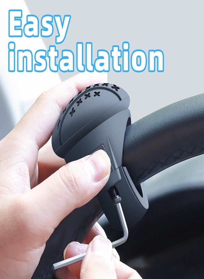 KRT New Generation Silicone Steering Wheel Knob, Anti-Slip Boat Steering Wheel Knob, Universal for Cars, Trucks, Boat, Tractors(Black) KRT-SWK1B - Image 5