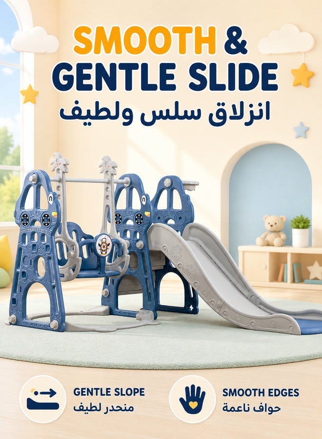 XiuWoo Toddler Slide and Swing Set 4 in 1 Toddler Playground with Swing Slide Climber and Basketball Baby Slide for Boys and Girls Backyard Playsets for Kids Indoor and Outdoor - Image 3