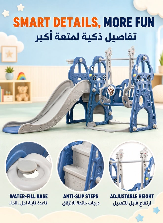 XiuWoo Toddler Slide and Swing Set 4 in 1 Toddler Playground with Swing Slide Climber and Basketball Baby Slide for Boys and Girls Backyard Playsets for Kids Indoor and Outdoor - Image 5